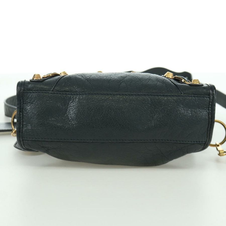 【日本直送】BALENCIAGA 經典迷你都會包 皮革 兩用 海軍藍/金色 309544 正品 168313SAV-4