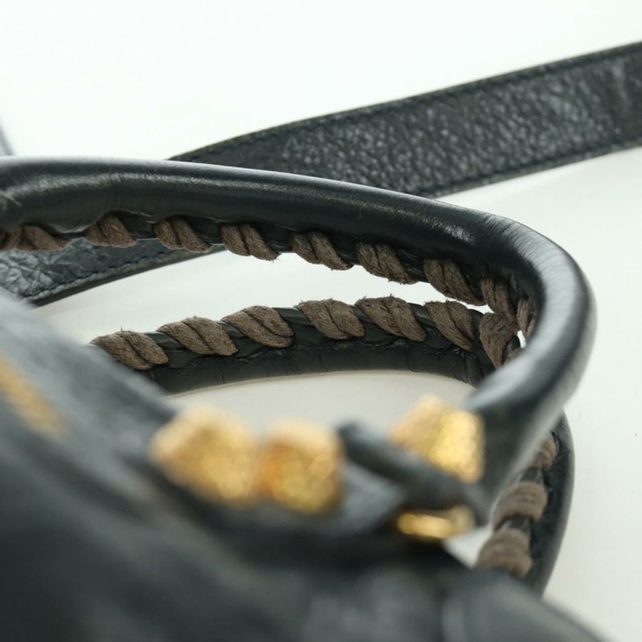 【日本直送】BALENCIAGA 經典迷你都會包 皮革 兩用 海軍藍/金色 309544 正品 168313SAV-13