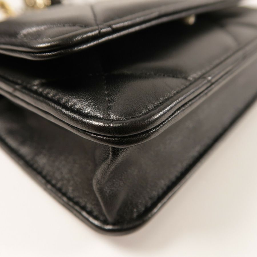 CHANEL 羊皮皮革Matelasse19 Wallet On Chain鏈帶手挽肩背兩用袋-10