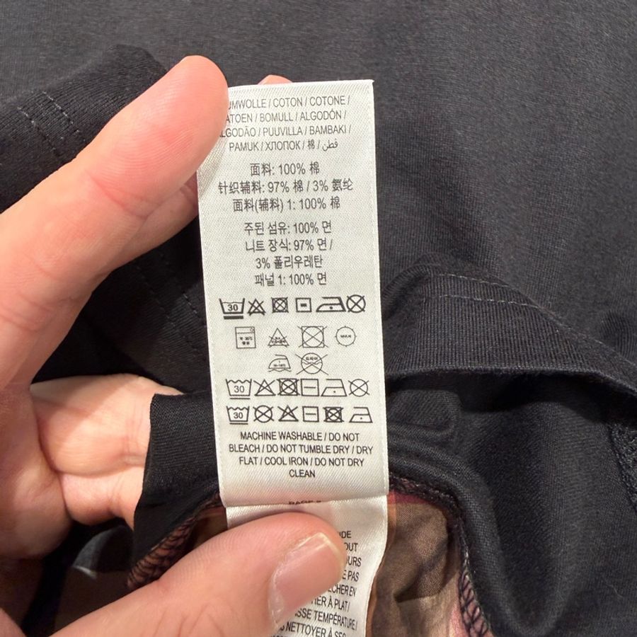 二手Burberry黑色格紋拼接短袖T恤-4