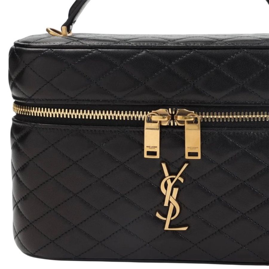 ✨2026季度全新✨Saint Laurent 851572 GABY Vanity 大款 菱格小羊皮化妝包 黑色-8
