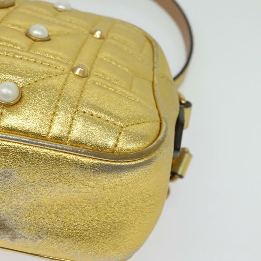 【日本直送】GUCCI GG Marmont 小號相機包 鏈條包 皮革 金色 447632 正品 138001V-14