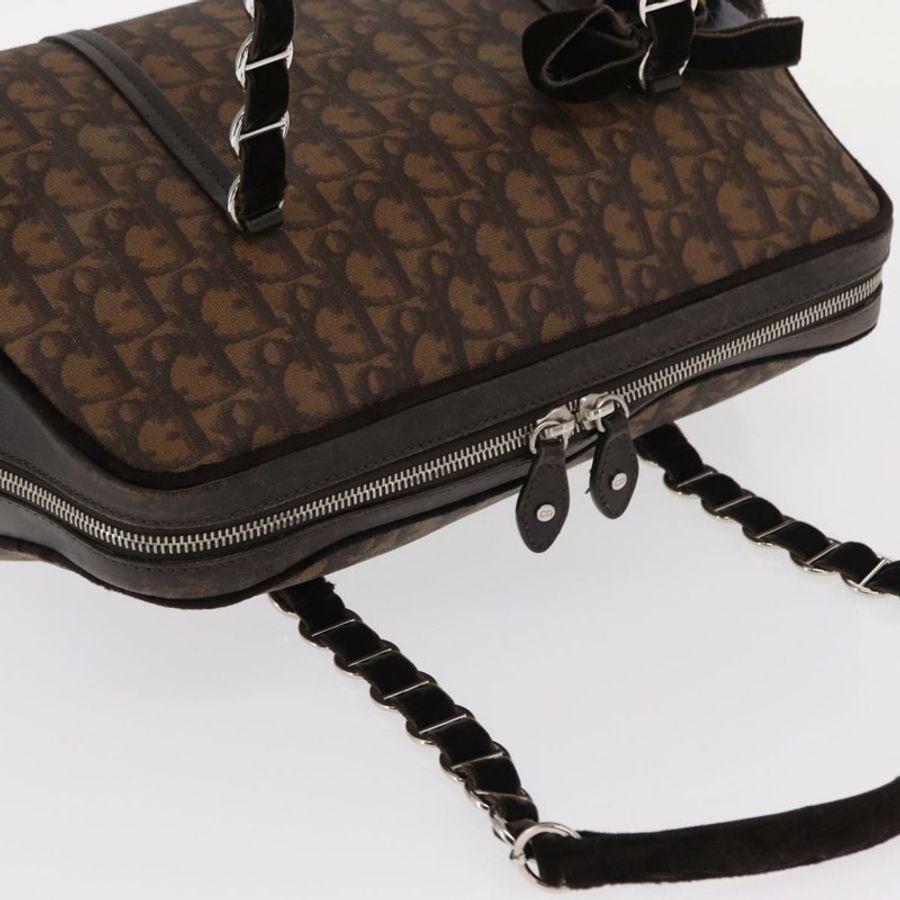 【日本直送】Christian Dior Romantic Trotter帆布手提包 PVC棕色銀色 正品 160136V-6