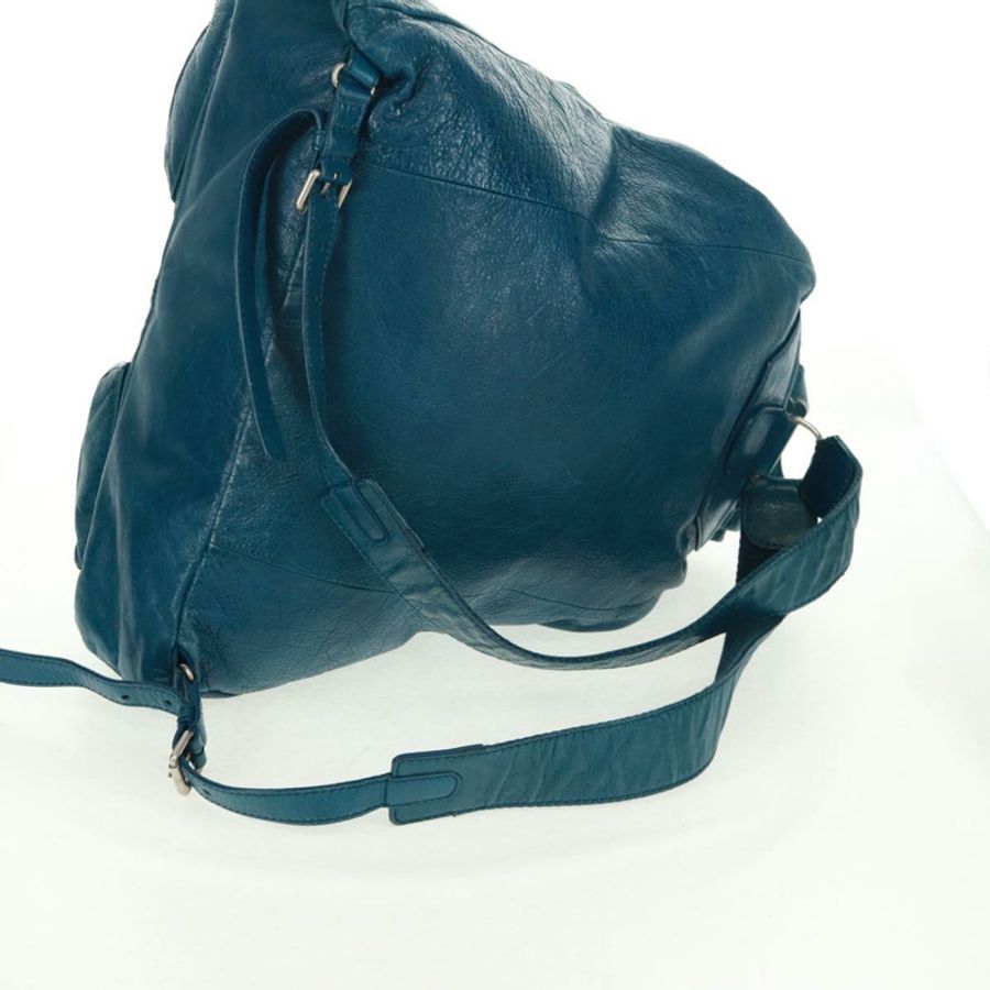 【日本直送】BALENCIAGA 皮革雙肩包 藍色 銀色 326404 正品 165396V-7