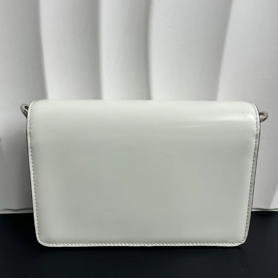 Prada 大三角標鏈條斜背包 芯片款9.5x17x35cm 98新鏈條塵袋-9
