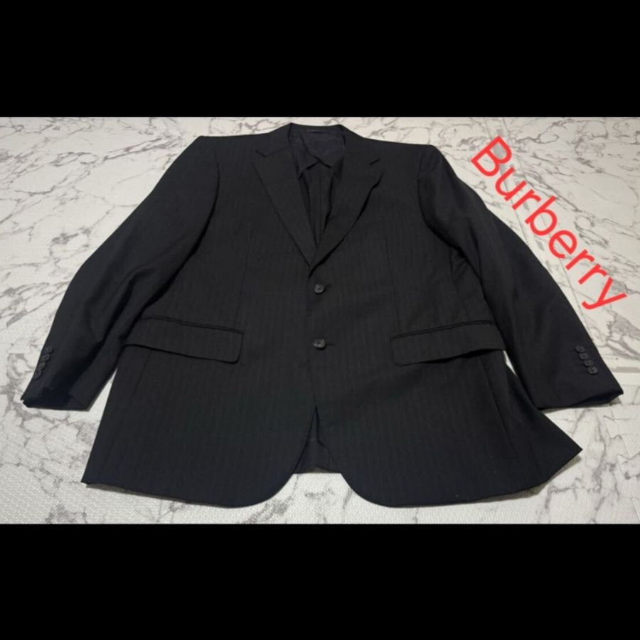 原價9萬8/L碼/Burberry 時尚男神成套西裝/100%羊毛-0
