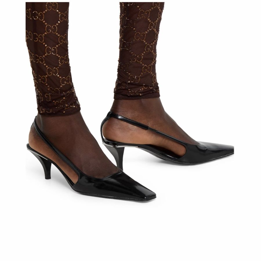 Gucci 女士 飾水晶標識後系帶鞋36 36.5 37 37.5 38 38.5 39 40 41碼跟高: 5.5cm-2