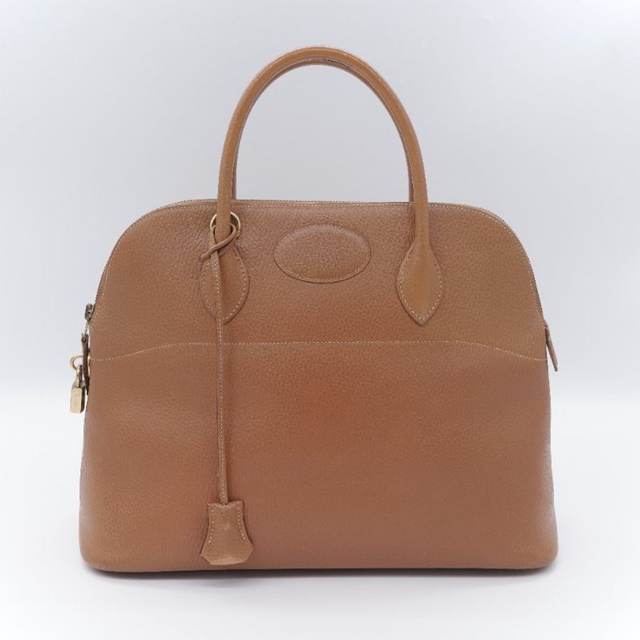 Hermès 愛馬仕 經典 Bolide 35 焦糖棕 金扣 手提包-2