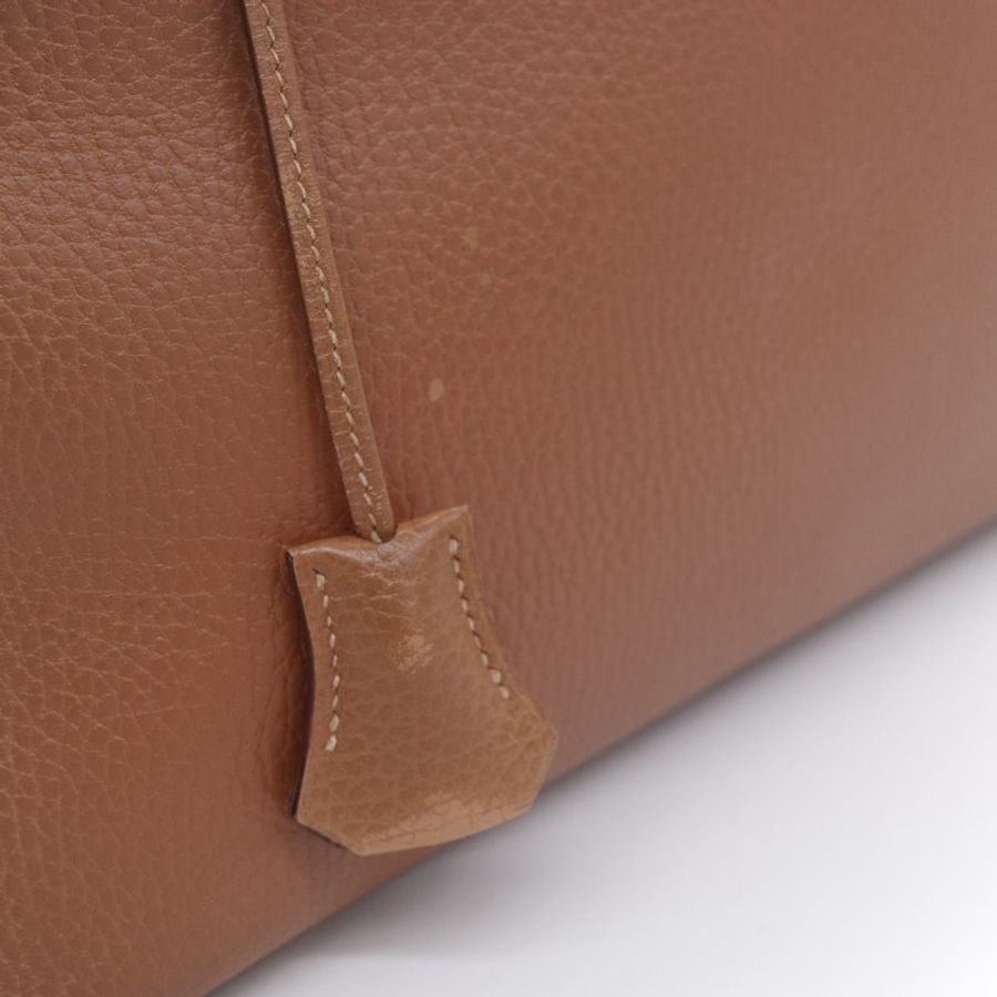 Hermès 愛馬仕 經典 Bolide 35 焦糖棕 金扣 手提包-16
