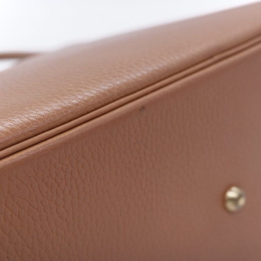 Hermès 愛馬仕 經典 Bolide 35 焦糖棕 金扣 手提包-18