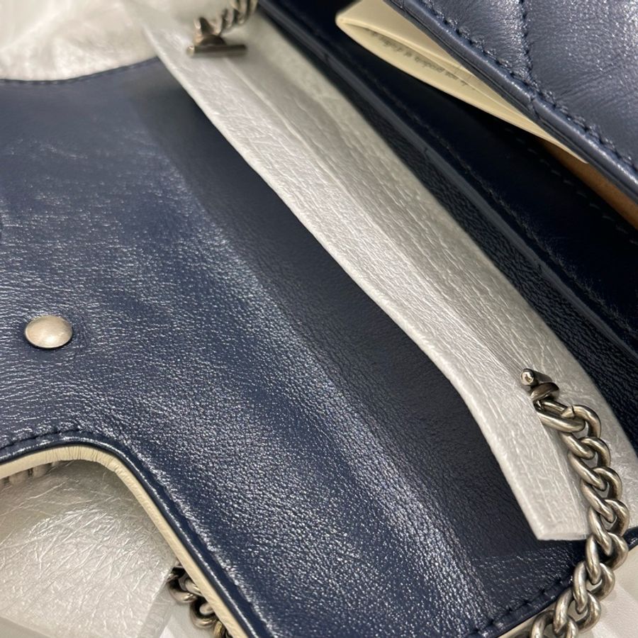 TW4761 Gucci 古馳 迷你經典款 藍色拼白色 GG Marmont Crossbody Bag Blue/White x PHW-15