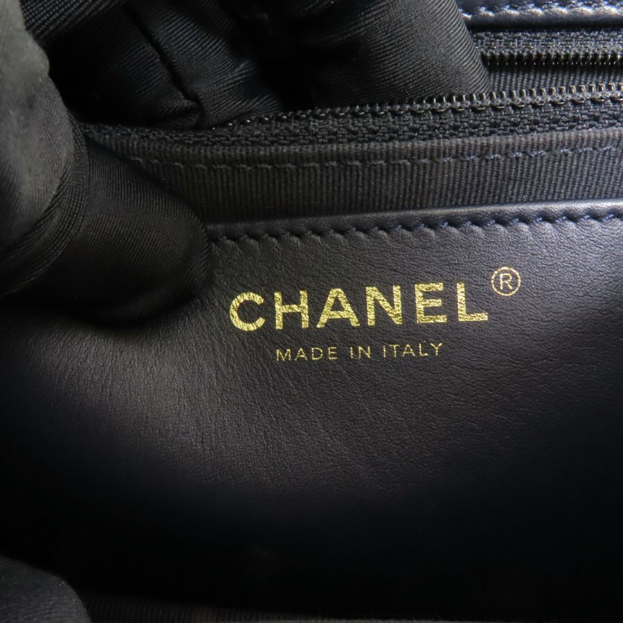 CHANEL 羊皮皮革Chain Shoulder金扣鏈帶肩背袋-8