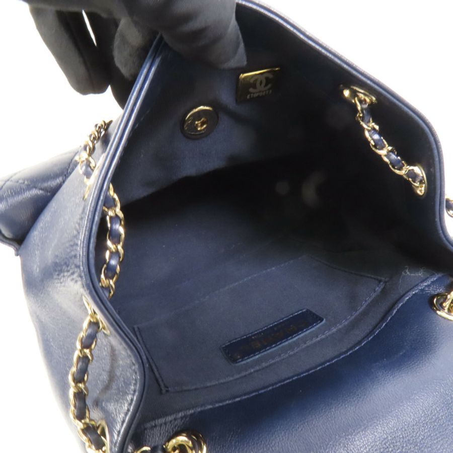 CHANEL 牛皮皮革Duma金扣鏈帶肩背袋背包-4