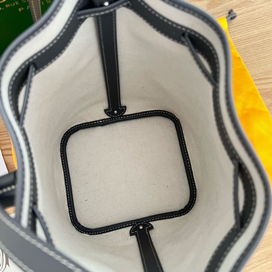 ⭐️全套齊⭐️有單⭐️Goyard Bag Petit Flot Bucket Bag 灰色水桶袋-3