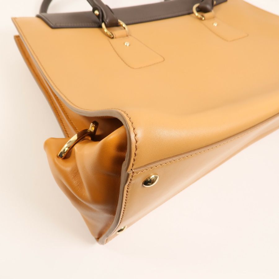 Salvatore Ferragamo 牛皮皮革Gancini Bag金扣手挽袋-12