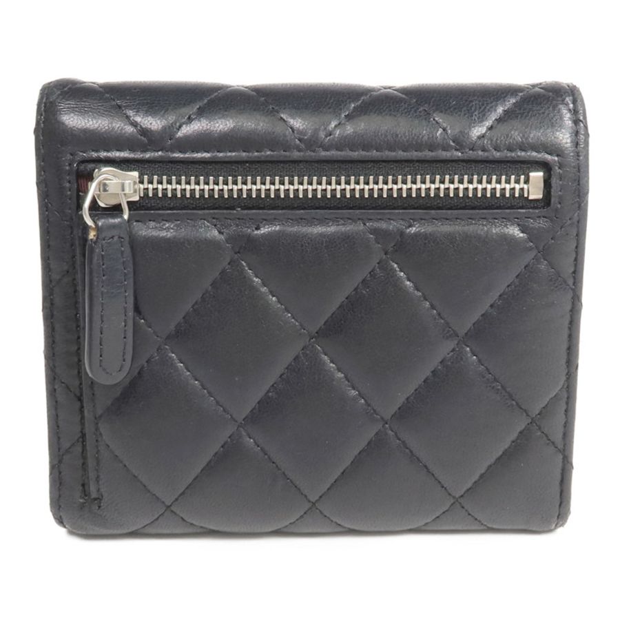 CHANEL 羊皮皮革Fold Wallet銀扣錢包-1