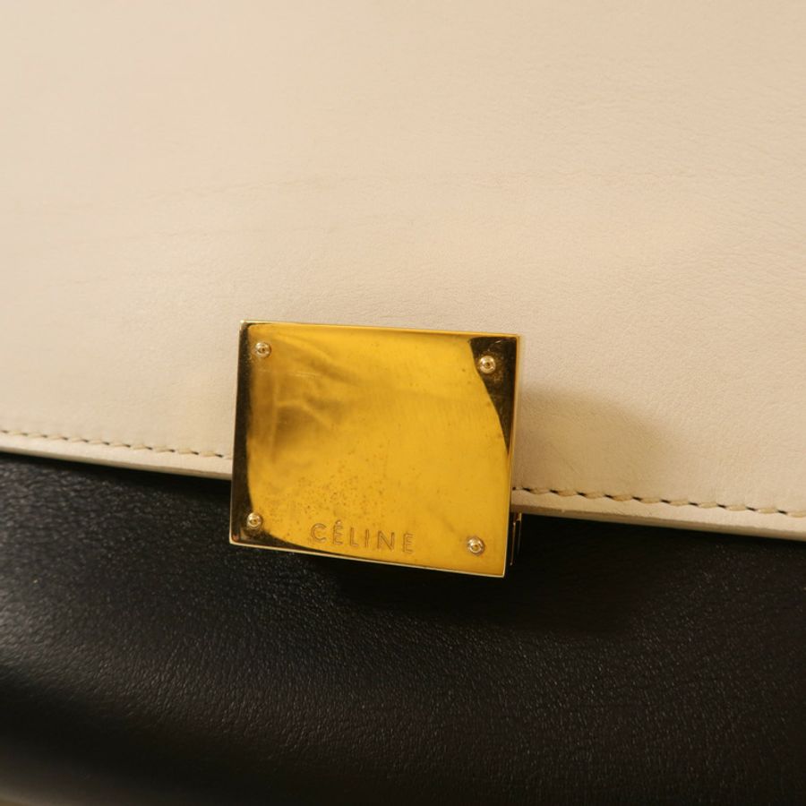 CELINE 牛皮皮革Trapeze金扣手挽肩背兩用袋-14