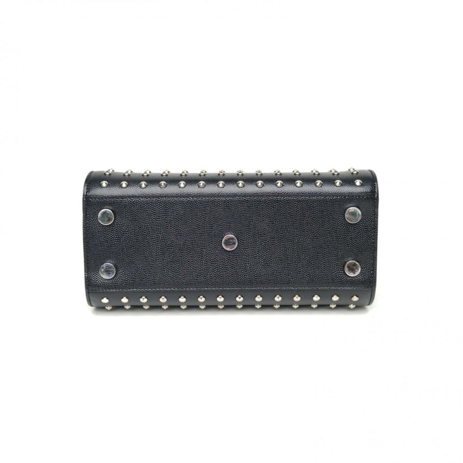 SAINT LAURENT ClassicSacDeJour風琴包nano22黑色牛皮肩背包-3