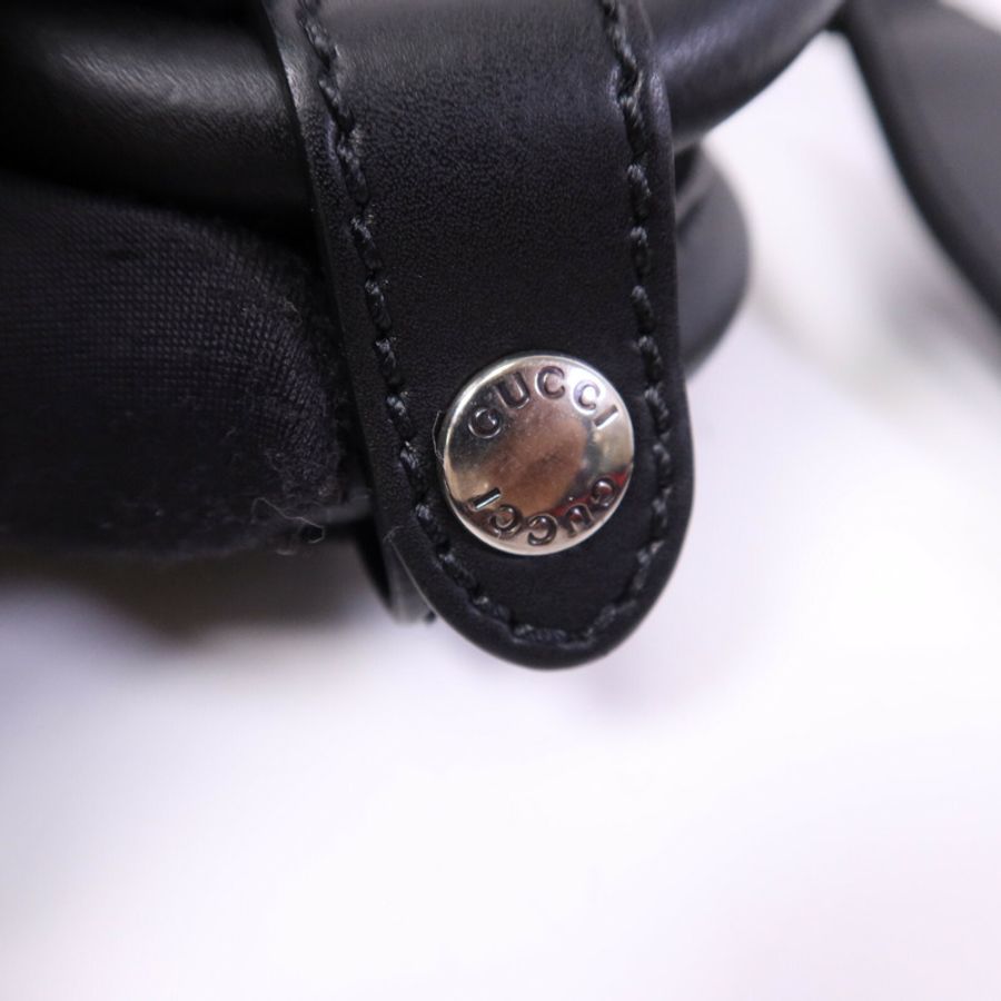 GUCCI 塗層帆布GG Supreme Mini銀扣手挽肩背兩用袋-6