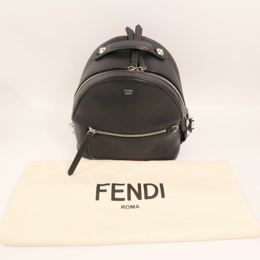 FENDI 牛皮皮革Roma Backpack銀扣背包-8