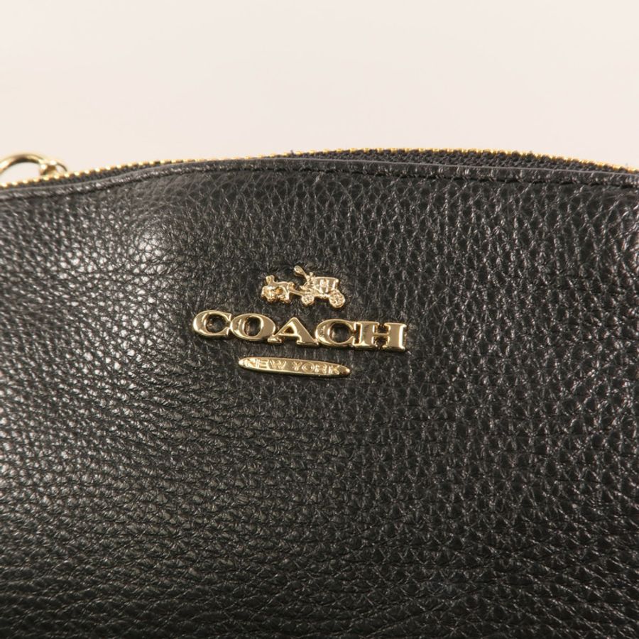 COACH 牛皮皮革Shoulder Bag金扣手挽肩背兩用袋-5