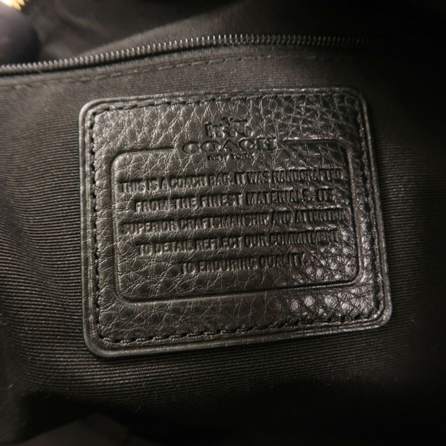 COACH 牛皮皮革Shoulder Bag金扣手挽肩背兩用袋-6