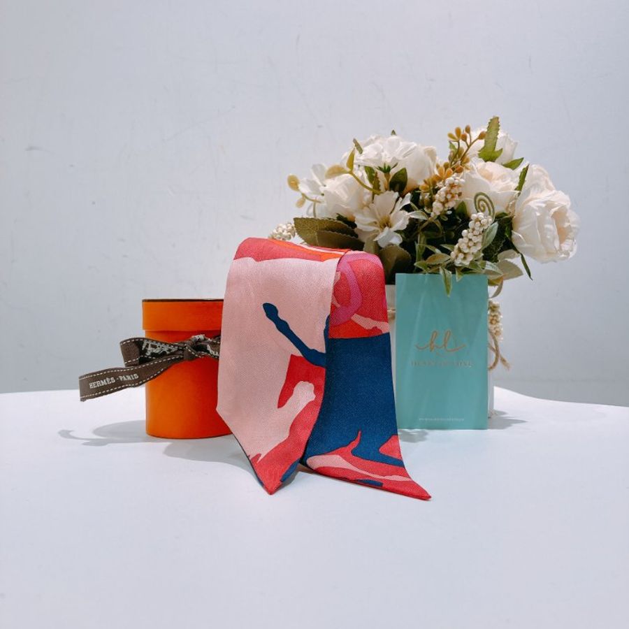 TW4769    Hermes 愛馬仕 絲巾 Horse Cheval Bandeau Scarf Pink-0