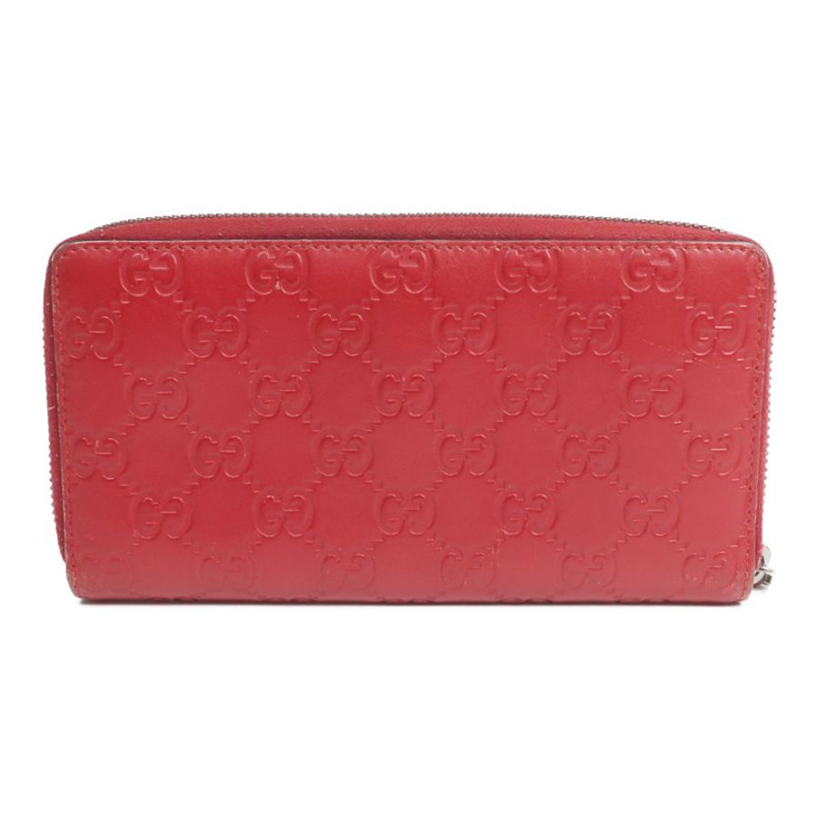 GUCCI 牛皮皮革Zipper Long Wallet銀扣長錢包-1