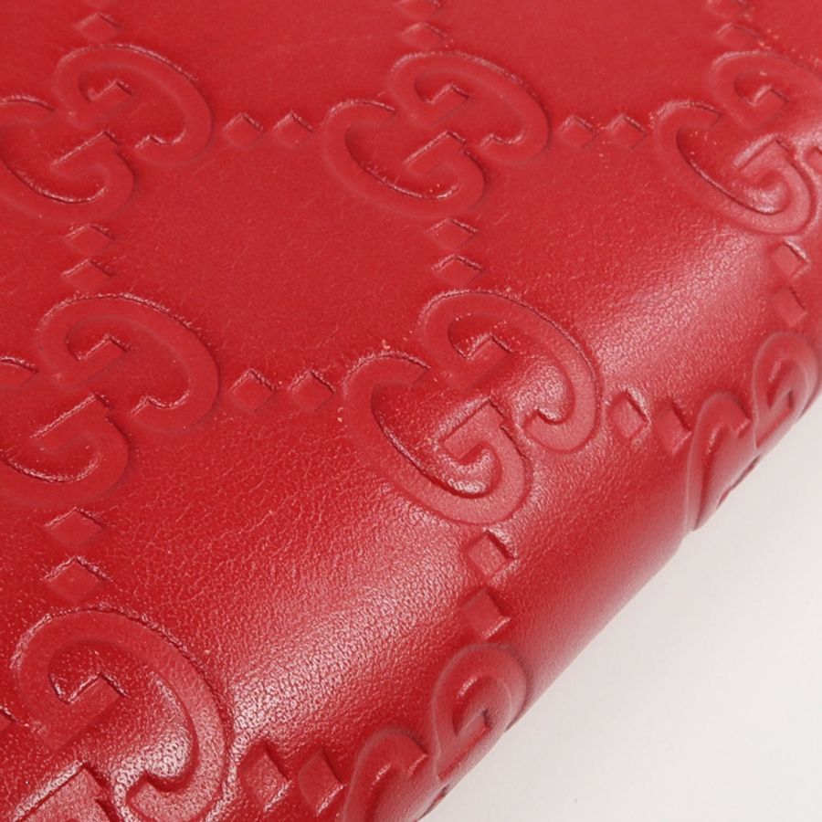 GUCCI 牛皮皮革Zipper Long Wallet銀扣長錢包-13
