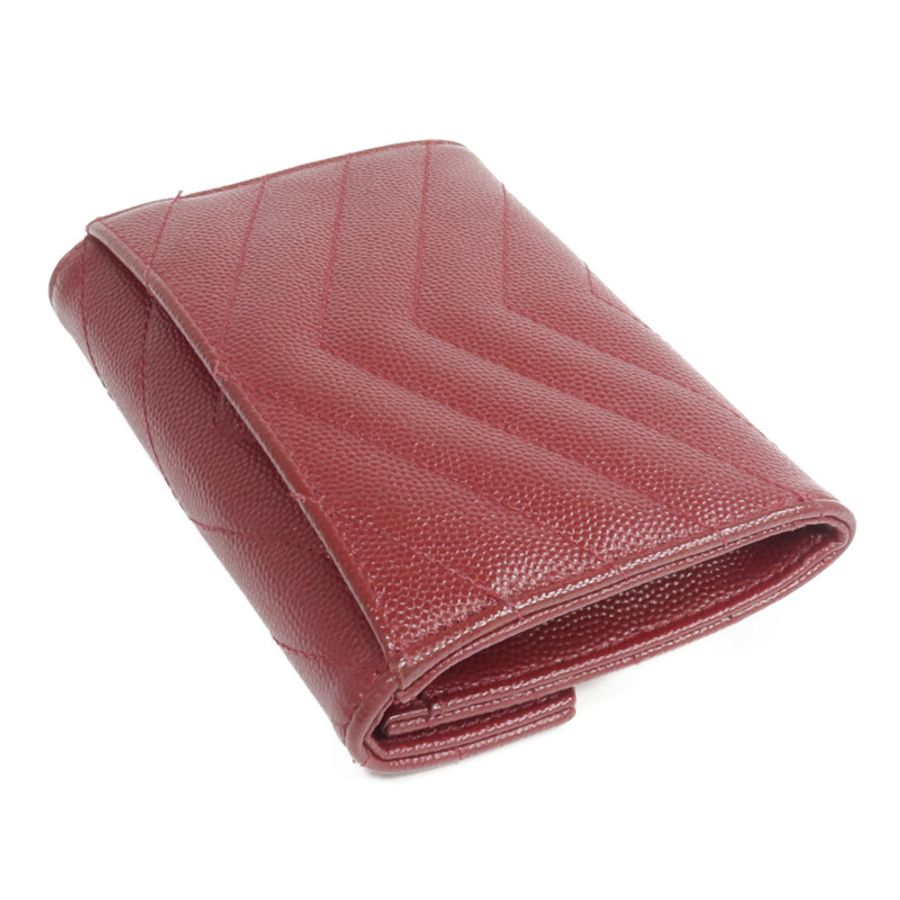SAINT LAURENT 牛皮皮革Small Envelope Wallet銀扣錢包-4