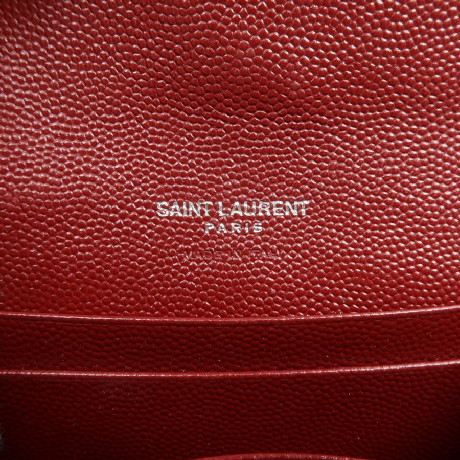 SAINT LAURENT 牛皮皮革Small Envelope Wallet銀扣錢包-7