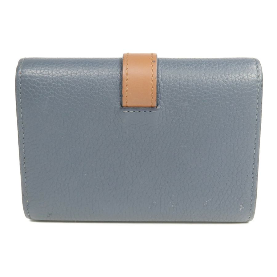 LOEWE 牛皮皮革Wallet銀扣錢包-1