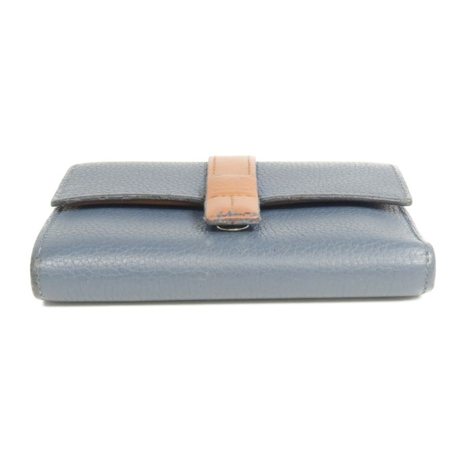 LOEWE 牛皮皮革Wallet銀扣錢包-5