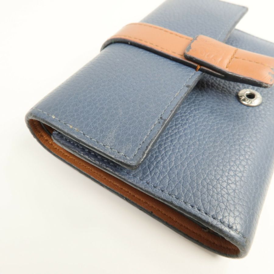 LOEWE 牛皮皮革Wallet銀扣錢包-14