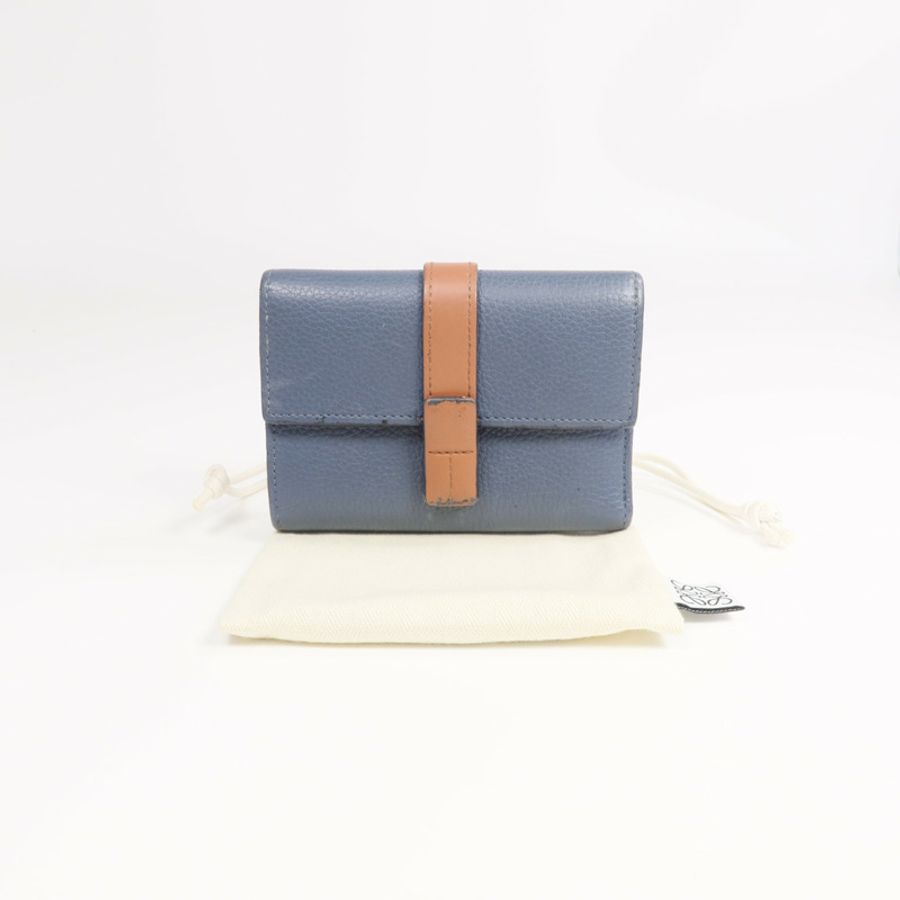 LOEWE 牛皮皮革Wallet銀扣錢包-19