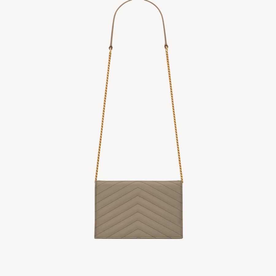 Saint Laurent 女士 CASSANDRE GRAIN DE POUDRE 皮革信封鏈條錢包均碼碼19cm*3.5cm*12.5cm-1