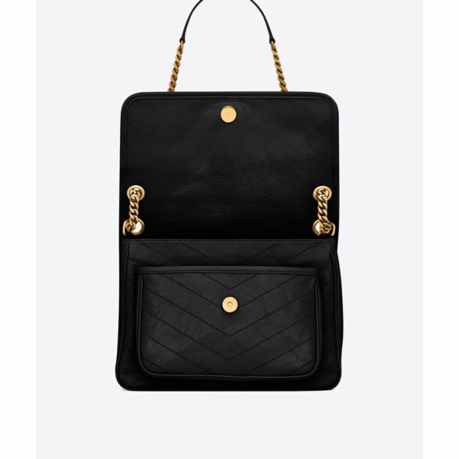 Saint Laurent 女士 NIKI褶皺復古皮革中號鏈條包均碼碼中號、28cm*8.5cm*20cm-2
