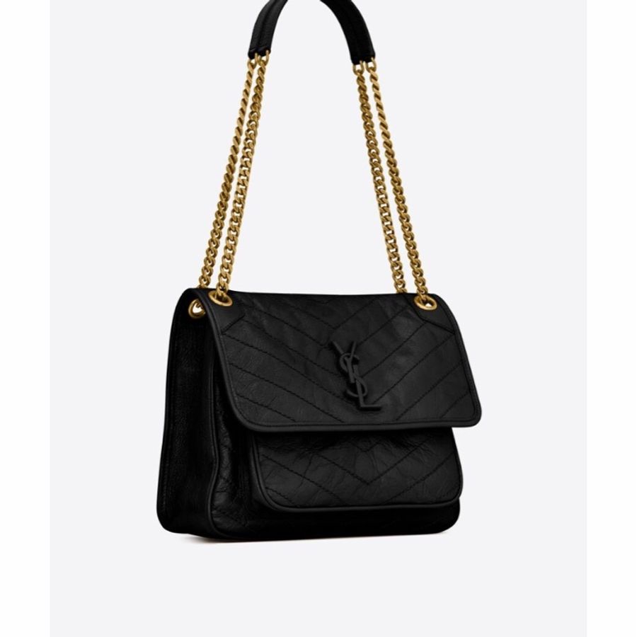 Saint Laurent 女士 NIKI褶皺復古皮革中號鏈條包均碼碼中號、28cm*8.5cm*20cm-4