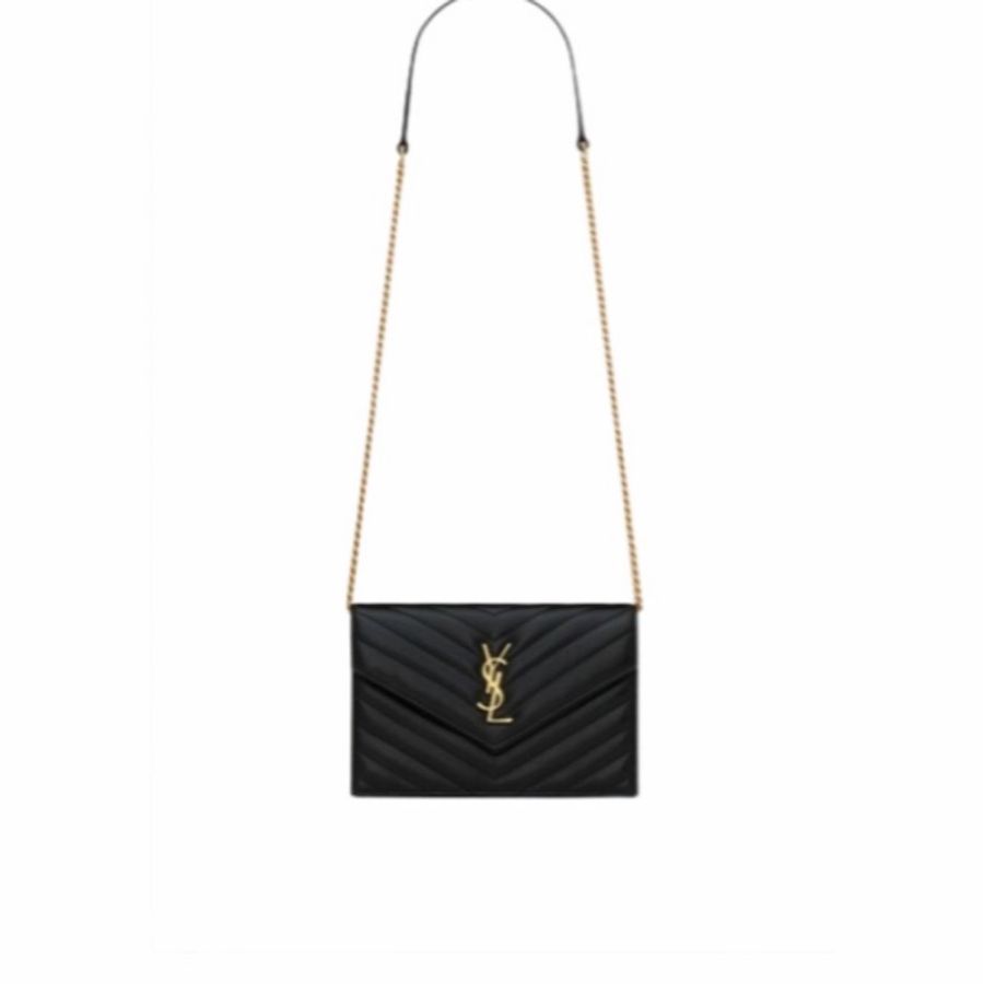 Saint Laurent 女士 CASSANDRE 信封鏈條錢包均碼碼19cm*3.5cm*12.5cm-0