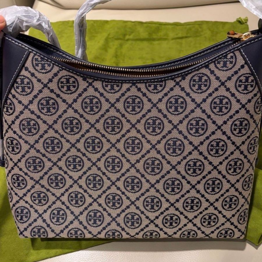 Tory Burch T Monogram 經典提花+皮革背帶肩背包、斜背包兩用-4