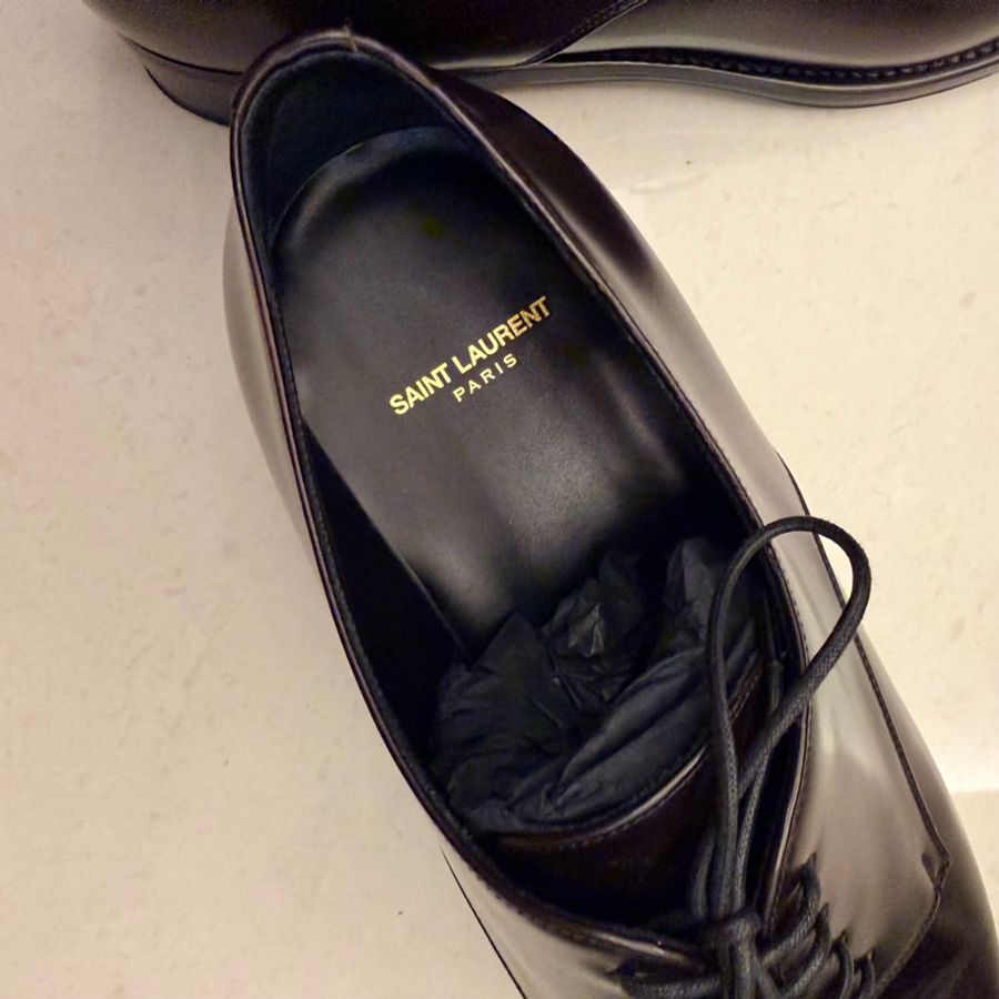 YSL Saint Laurent 男士小牛皮皮鞋-3