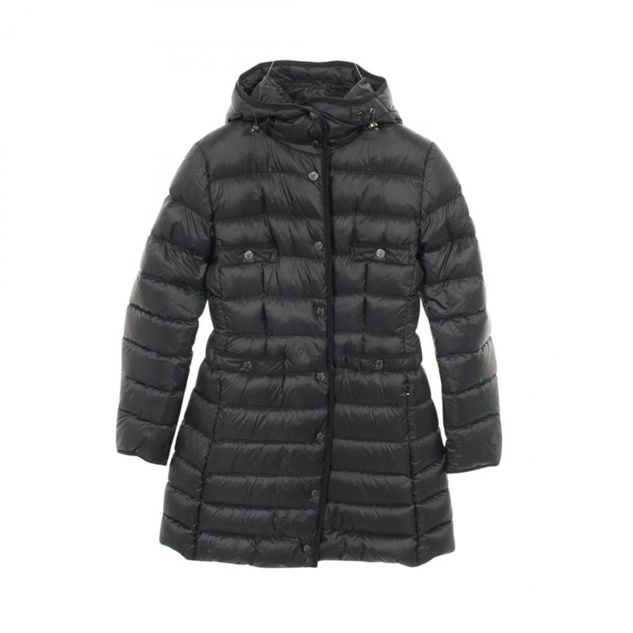MONCLER HIRMA 羽絨衣外套連帽衫 #0 尼龍黑色二手女款-0