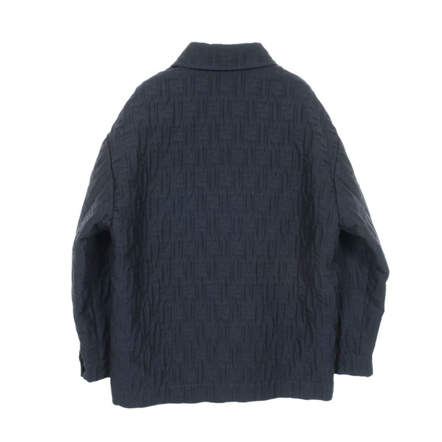 FENDI FF壓花襯衫外套 其他外套 FW1286AQMO 羊毛 尼龍 棉/聚酯纖維 海軍藍 二手 男款-1