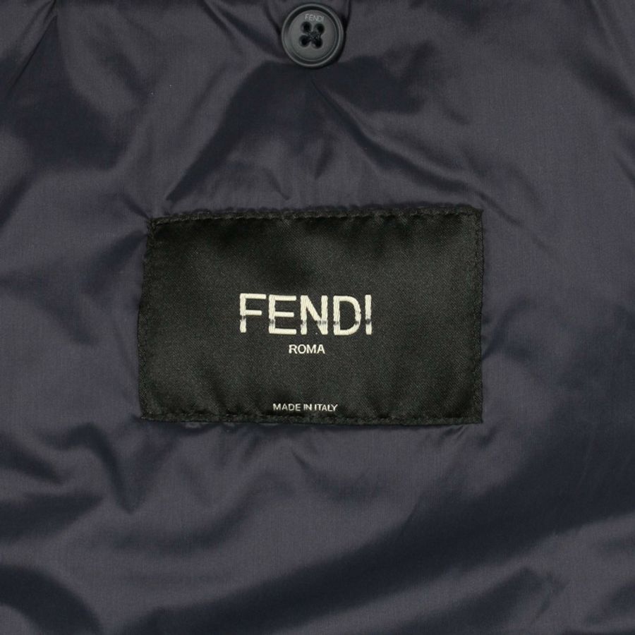 FENDI FF壓花襯衫外套 其他外套 FW1286AQMO 羊毛 尼龍 棉/聚酯纖維 海軍藍 二手 男款-2