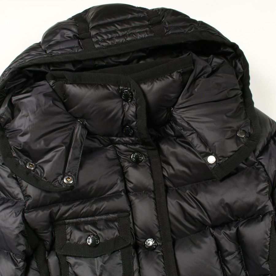 MONCLER HERMINE 羽絨外套 #00 連帽外套 尼龍 黑色 二手 女款-7