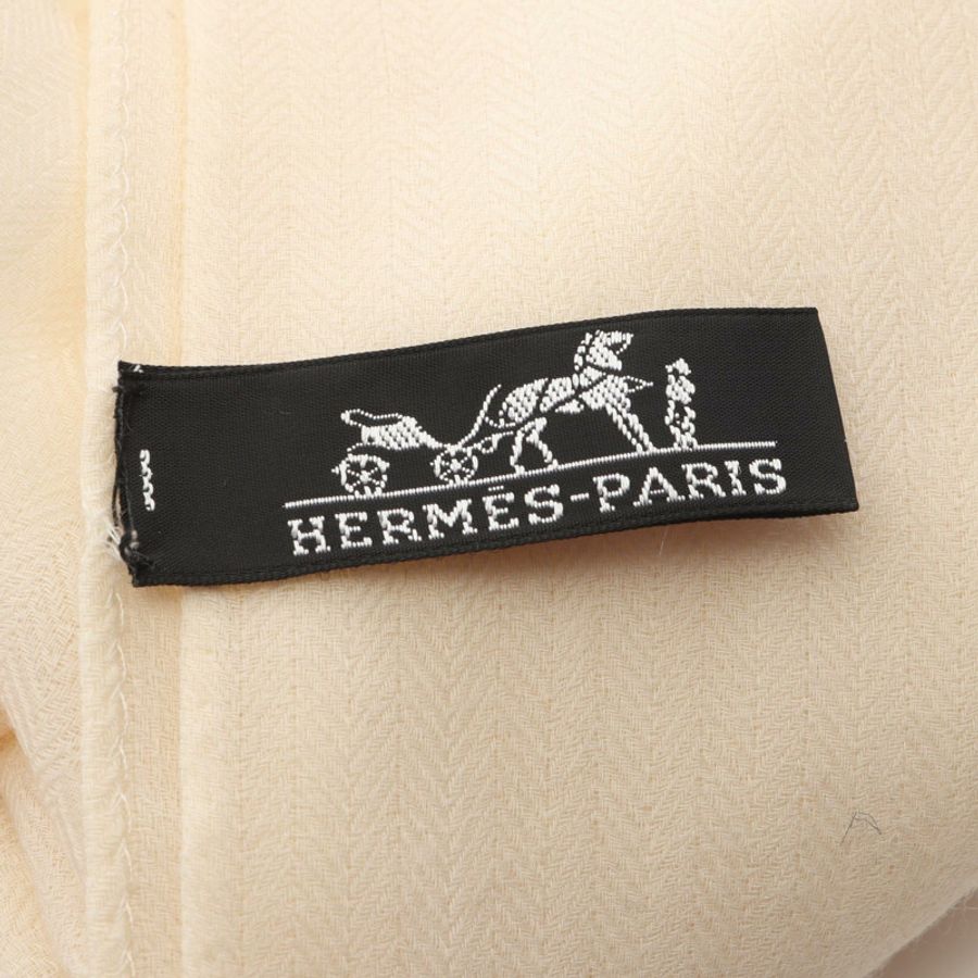 愛馬仕 (HERMES) 披肩圍巾,羊毛羊絨材質,米色,二手,女士款-2