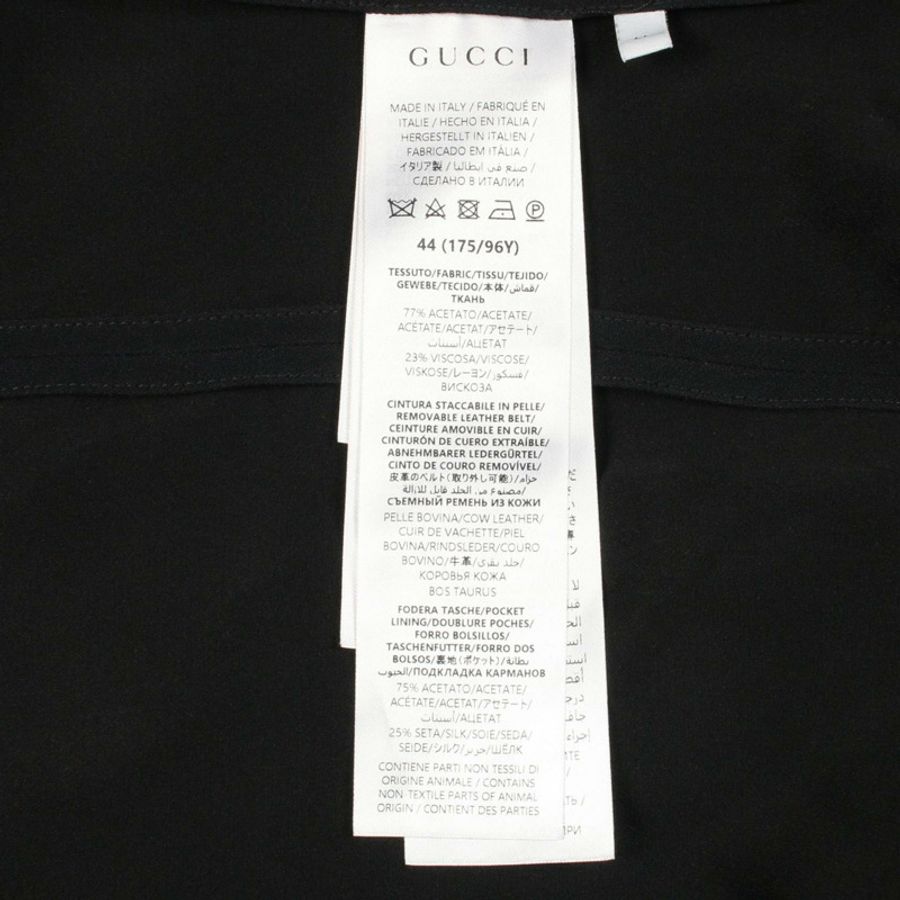 GUCCI 連身裙,半袖,醋酸纖維,海軍藍,二手女款-3