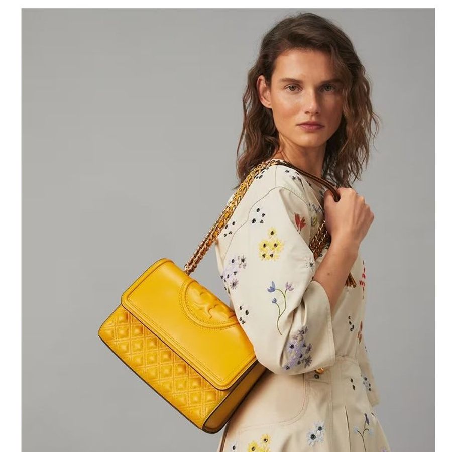 【TORY BURCH】菱格絎縫皮革鏈帶包-草綠-3