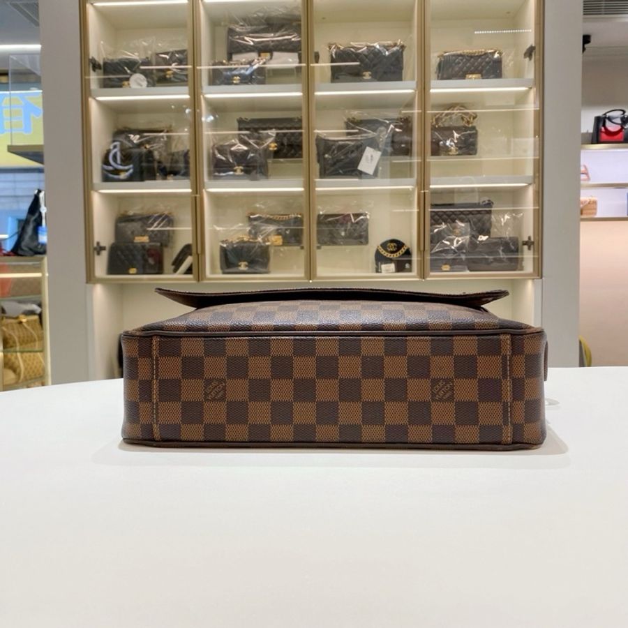 Louis Vuitton路易威登 棕棋盤格 男士郵差包 公文包 尺过32*25*8附件:無-4
