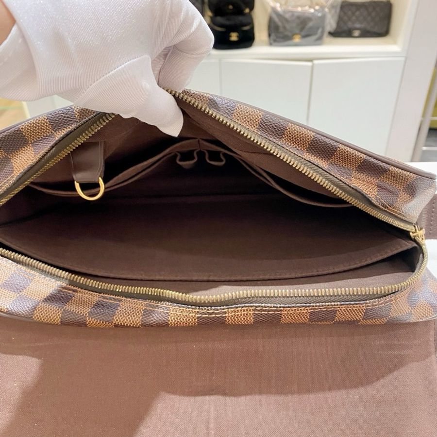 Louis Vuitton路易威登 棕棋盤格 男士郵差包 公文包 尺过32*25*8附件:無-5